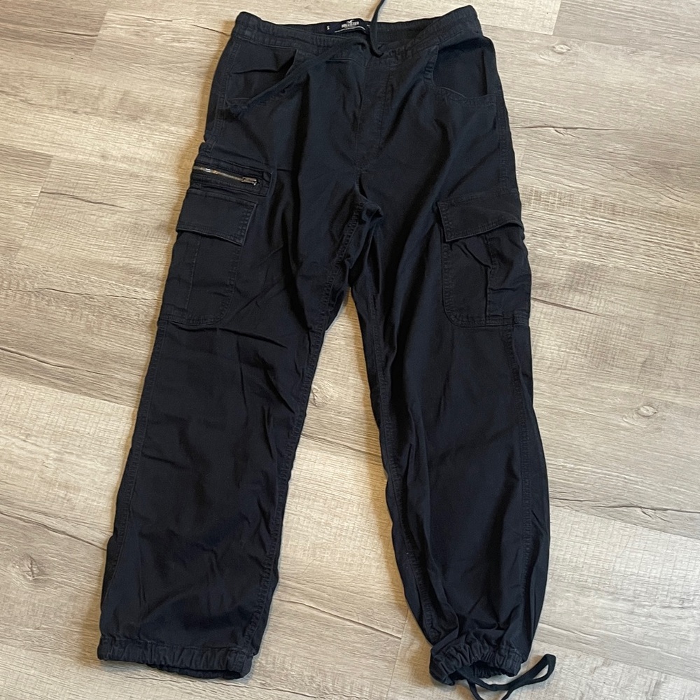 Hollister Black Parachute Baggy Track Pants
